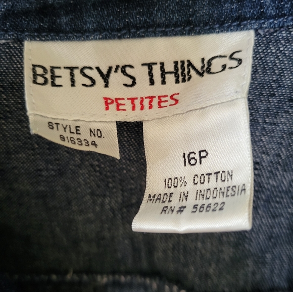 Betsy's Things Petites Jean Shirt With Dragonflies Sz 16P - Picture 6 of 6